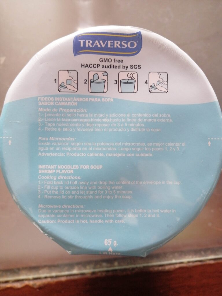 Sopa instantánea traverso