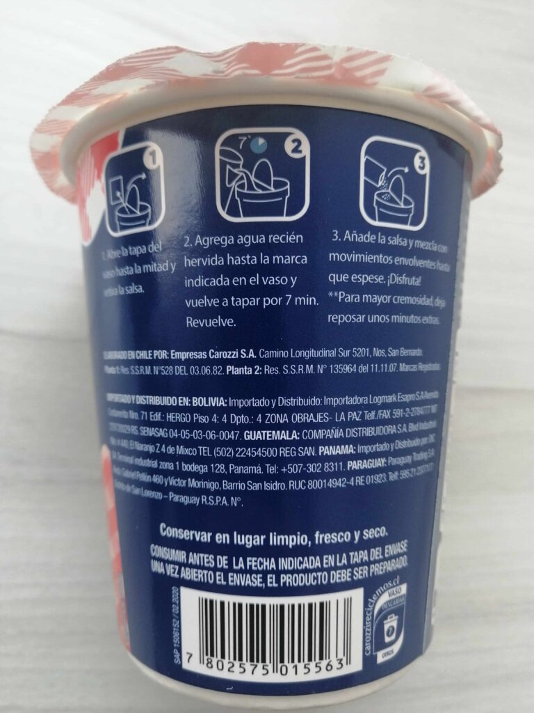Sopa instantánea carozzi