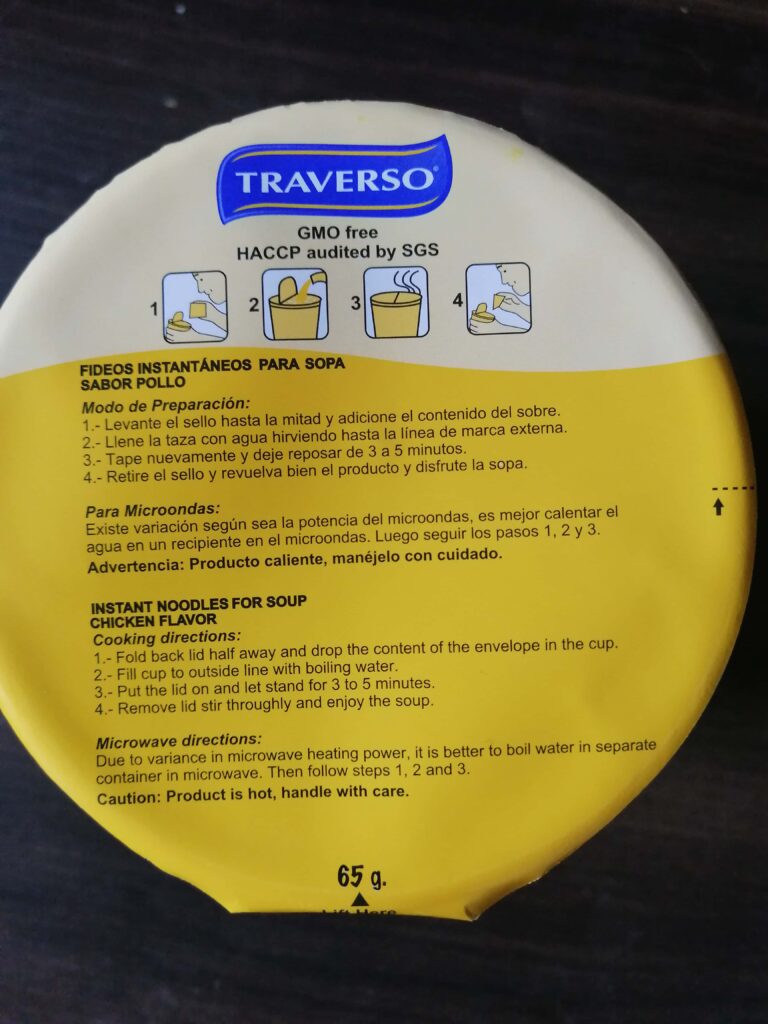 Sopa instantánea traverso